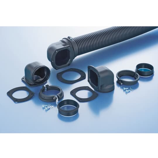 RACC.A FLANGIA 90G DN95  PA6 BK IP65