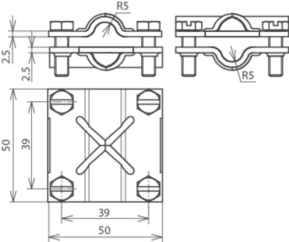 MORSETTO A CROCE CU PER TD 8-10/8-10MM