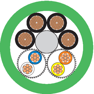 ETHERLINE CAT5 FRNC HYBR 2X2XAWG22+4X1.5