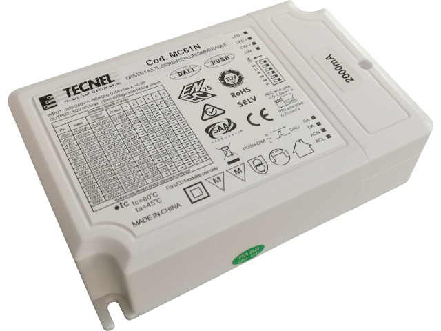 DRIVERCC 800-2000MA 60W DIM PUSH0-10DALI